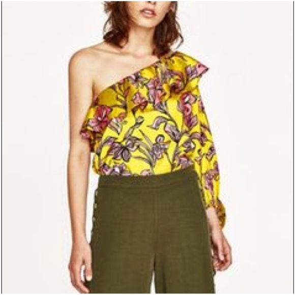 Floral Yellow and Pink Women's Top - Picture 4 of 12